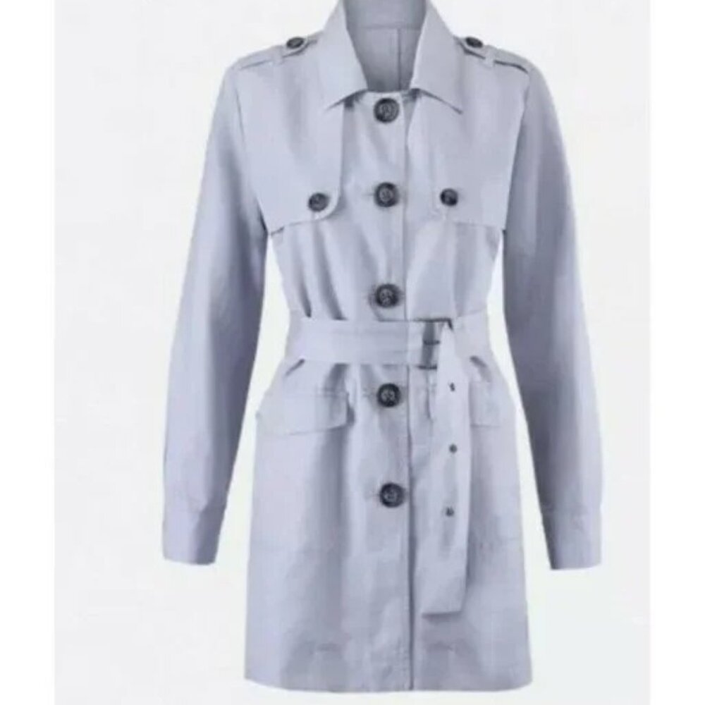 Cabi Lilac Linen Trench Coat